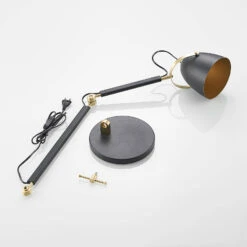 Lucande Nordin Tischlampe Schwarz/gold Verstellbar 12 Lucande Nordin Tischlampe Schwarz/gold Verstellbar -Lucande 9976140 3