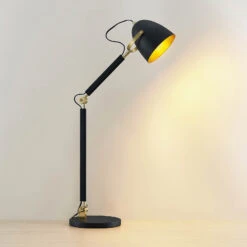 Lucande Nordin Tischlampe Schwarz/gold Verstellbar 15 Lucande Nordin Tischlampe Schwarz/gold Verstellbar -Lucande 9976140 6