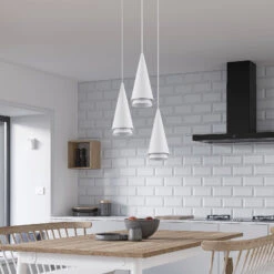 Lucande Naoh Hängeleuchte Rondell, 3-flg., Weiß -Lucande 9976152 2