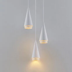 Lucande Naoh Hängeleuchte Rondell, 3-flg., Weiß -Lucande 9976152 7