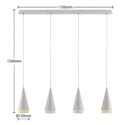 Lucande Naoh Hängeleuchte, 4-fl., Weiß -Lucande 9976154 4
