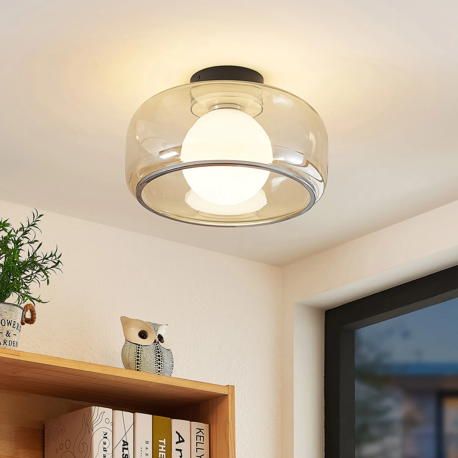 Lucande Tellima LED-Deckenleuchte, Cognacfarben 2 Lucande Tellima LED-Deckenleuchte, Cognacfarben – Bild 2