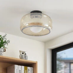 Lucande Tellima LED-Deckenleuchte, Cognacfarben 11 Lucande Tellima LED-Deckenleuchte, Cognacfarben -Lucande 9976159 2