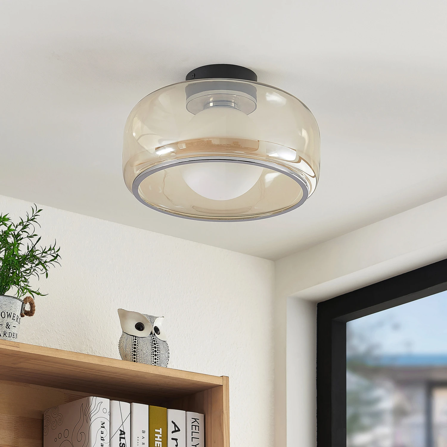 Lucande Tellima LED-Deckenleuchte, Cognacfarben 3 Lucande Tellima LED-Deckenleuchte, Cognacfarben – Bild 3